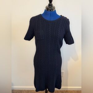 Brooks Brothers Dark Blue Cable Knit Dress